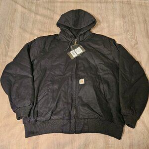 Urban Outdoor Mens Black Canvas Coat Hooded Size Xl Nwt